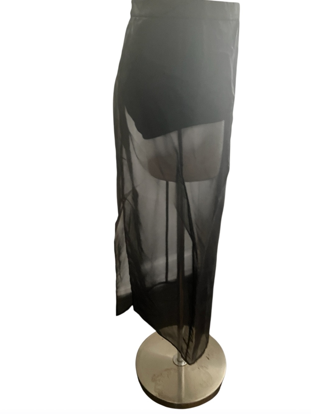 Sunday in Brooklyn Sheer Slit Midi Skirt Black Organza Size Small NWOT - Picture 5 of 11